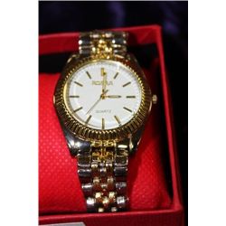 NEW MENS ST STEEL QUARTZ WATCH