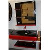 Image 1 : M6427 RED AND BLACK GLASS FLOATING VANITY SINK W