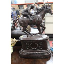 #18 BRONZE HORSE RACER ORNAMENT
