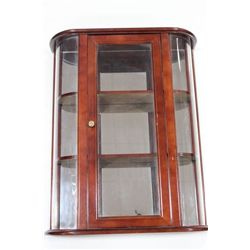 WOOD AND GLASS WALL MOUNT MINI DISPLAY CABINET