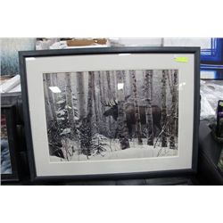 STEPHEN LYMAN MOOSE IN WOODS PRINT 41" X 31"