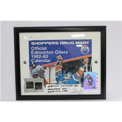 WAYNE GRETZKY 83 CALENDER W/ HOLOGRAM & GAME CARD