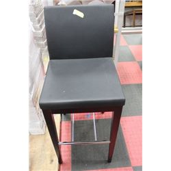 SHOWHOME BLACK LEATHERETTE BAR STOOL