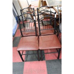 4 PC BLACK METAL CHAIR SET