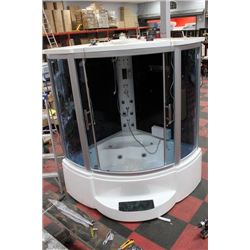 NEW CORNER SHOWER UNIT W BUILT IN STEREO/STEAM