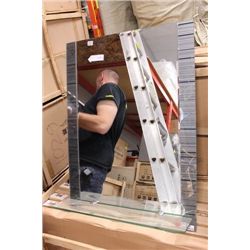 BJS8001  FLORAL DESIGN BATHROOM MIRROR W SHELF