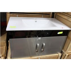 BJS1029 BLACK AND SILVER FLOATING VANITY ON CHOICE