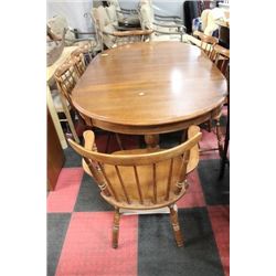 TABLE TWO(2) LEAFS W/ 6 CHAIRS