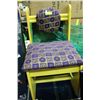 Image 1 : FUNKY YELLOW & PURPLE WOOD / FABRIC CHAIR