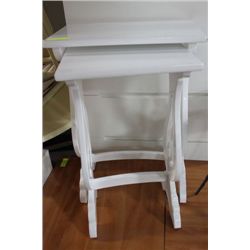 #14 SHOWHOME PAIR OF WHITE STANDS