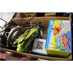 BOX OF OFFICE AND HOME MISC, WITH MASSAGER