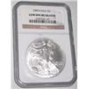 Image 1 : 2008 *GEM UNCIRCULATED* CERTIFIED BY NGC SILVER EAGLE SERIAL #3254704-141!! SILVER EAGLE CAME OUT OF