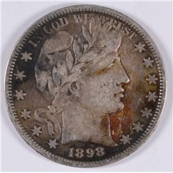 1898 BARBER HALF DOLLAR, VF
