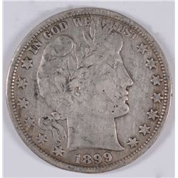 1899 BARBER HALF DOLLAR, VF  rim bump