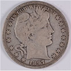 1897 BARBER HALF DOLLAR, VF