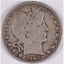 1903 BARBER HALF DOLLAR, VF