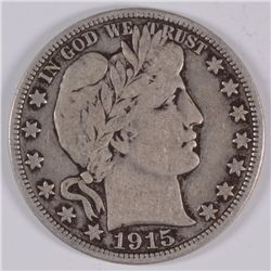 1915-S BARBER HALF DOLLAR, VF