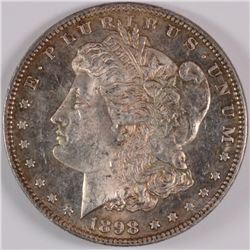 1898 MORGAN SILVER DOLLAR, MS-63 PL  NICE COLOR!