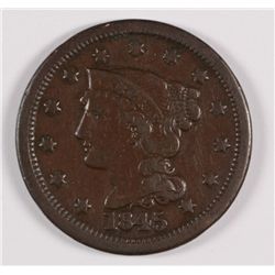 1845 LARGE CENT VF-30