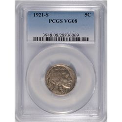 1921-S BUFFALO NICKEL PCGS VG-8