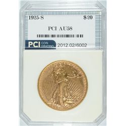 1925-S $20.00 GOLD PCI AU58 NICE, RARE!