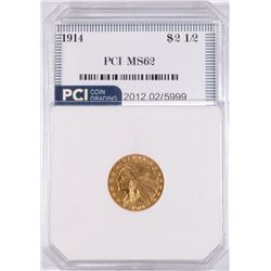 1914 $2.50 GOLD PCI MS62 RARE DATE