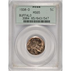 1938-D BUFFALO NICKEL PCGS MS-65 OGH