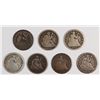 Image 1 : (7) SEATED HALF DIMES (38, 39, 40, 50, 53, 54, 54-O)