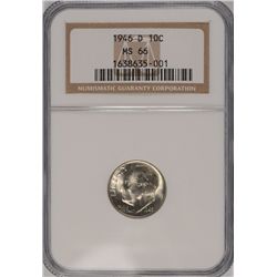 1946-D ROOSEVELT DIME NGC MS-66