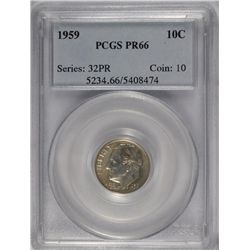 1959 PROOF ROOSEVELT DIME PCGS PR-66