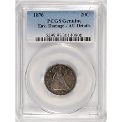 1876 TWENTY CENT PCGS AU DETAILS