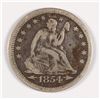 Image 1 : 1854 SEATED QUARTER F/VF