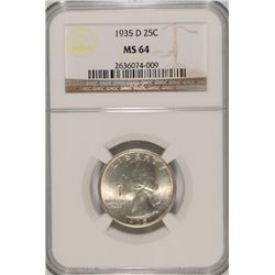 1935-D WASHINGTON QUARTER NGC MS-64