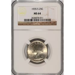 1935-S WASHINGTON QUARTER NGC MS-64