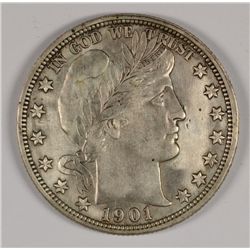 1901-O BARBER HALF DOLLAR AU-58 DETAILS