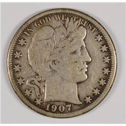 1907-O BARBER HALF DOLLAR VF-30