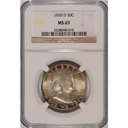 1950-D FRANKLIN HALF DOLLAR NGC MS-63