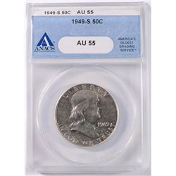 1949-S FRANKLIN HALF DOLLAR, ANACS AU-55