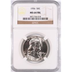 1956 FRANKLIN HALF DOLLAR, NGC MS-64 FBL