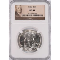 1962 FRANKLIN HALF DOLLAR, NGC MS-64