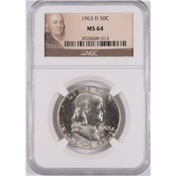 1963-D FRANKLIN HALF DOLLAR, NGC MS-64
