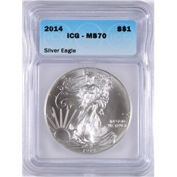 2014 AMERICAN SILVER EAGLE, ICG MS-70!   PREFECT!