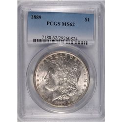 1889 MORGAN DOLLAR PCGS MS-62