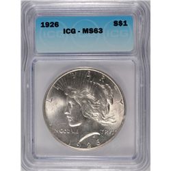 1926 PEACE DOLLAR ICG MS-63