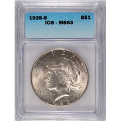 1928-S PEACE DOLLAR ICG MS-63