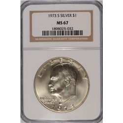 1973-S (40% SILVER) IKE DOLLAR NGC MS-67