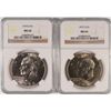 Image 1 : (2) IKE DOLLARS (74-D, 77-D) NGC MS-64/65