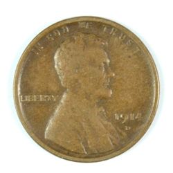 1914-D LINCOLN CENT, KEY COIN, VG SCRATCHES REVERSE