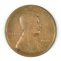 1914-D LINCOLN CENT, KEY COIN, GOOD