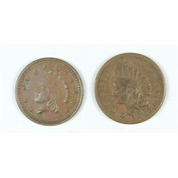 LOT OF (2) CIVIL WAR TOKENS